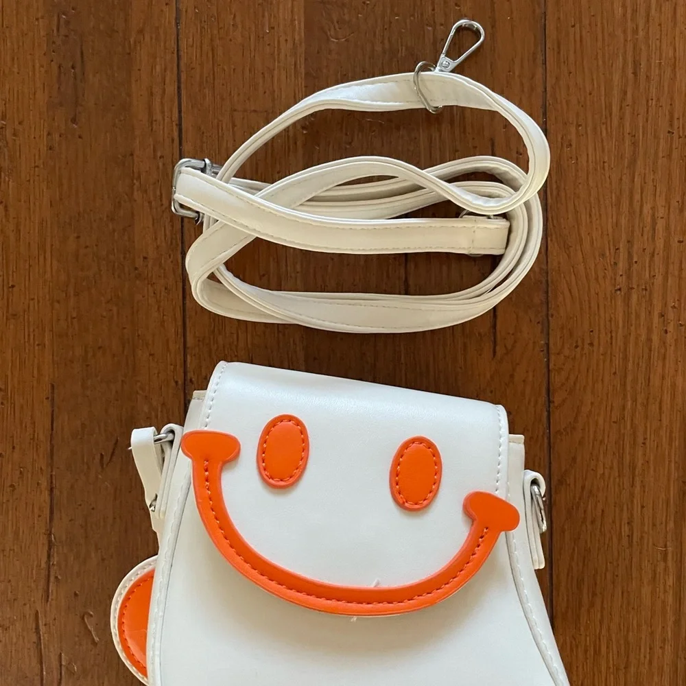 Hoodies for Hero’s White and Orange Smiley Face Mini Crossbody Bag - Picture 2 of 14